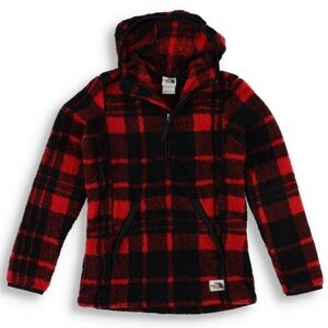 The North Face Black and Red Checkered Hoodie